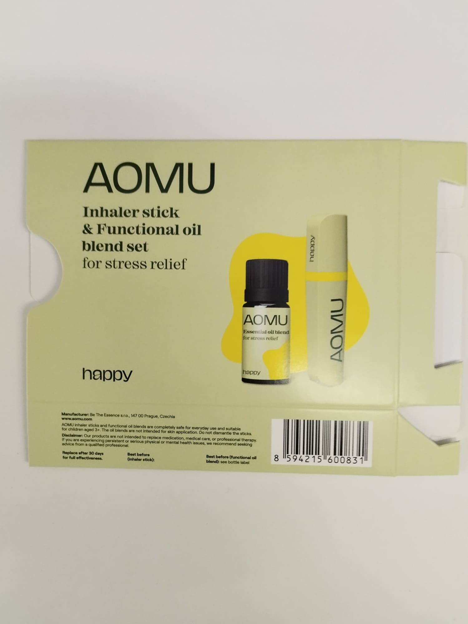 AOMU Krabice - inh.stick and oil blend Happy