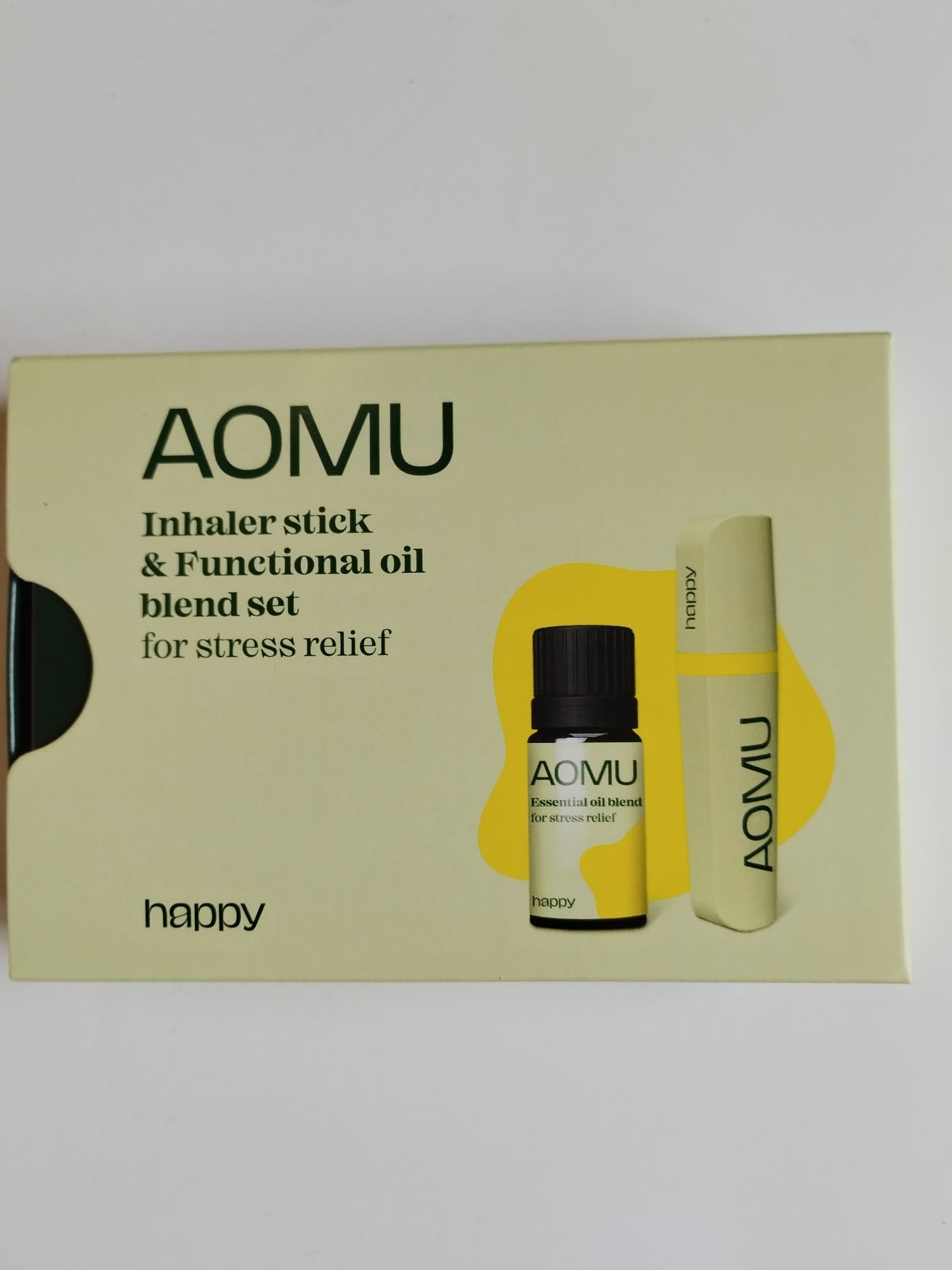 AOMU inhal.stick and funkcional oil blend set for stress relief
