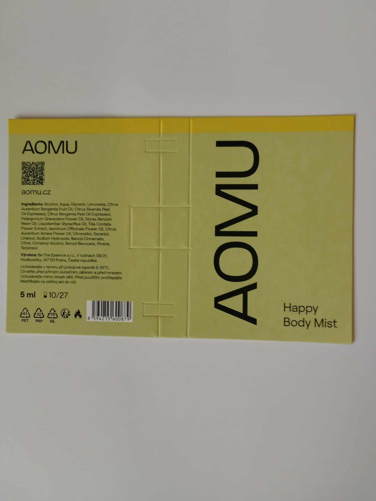 AOMU Booklet Happy Body Mist 5 ml